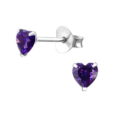 Ezüst Szív 4mm - 925 Ezüst Alap fülbevaló