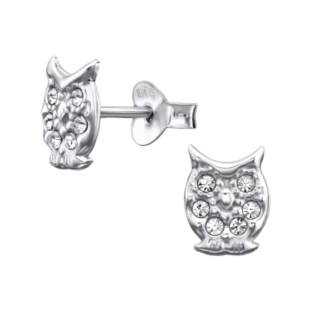 8 Mm-Es Bagoly kristály stift fülbevaló Észer | All4silver