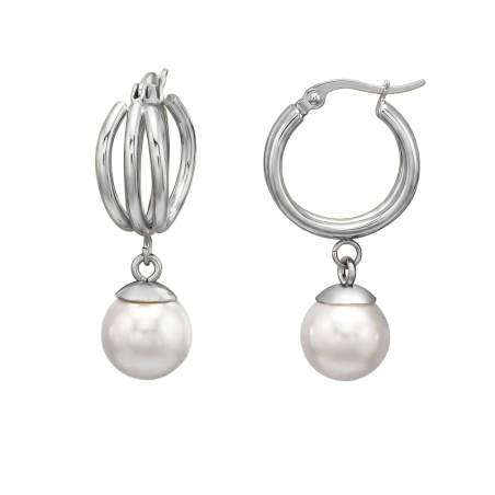 20 Mm-Es Háromszoros Vezetékezés Rozsdamentes acél fülbevaló Észer | All4silver