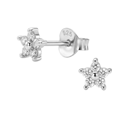 5 mm-Es virág cirkóniával Cirkónia stift fülbevaló Észer | All4silver